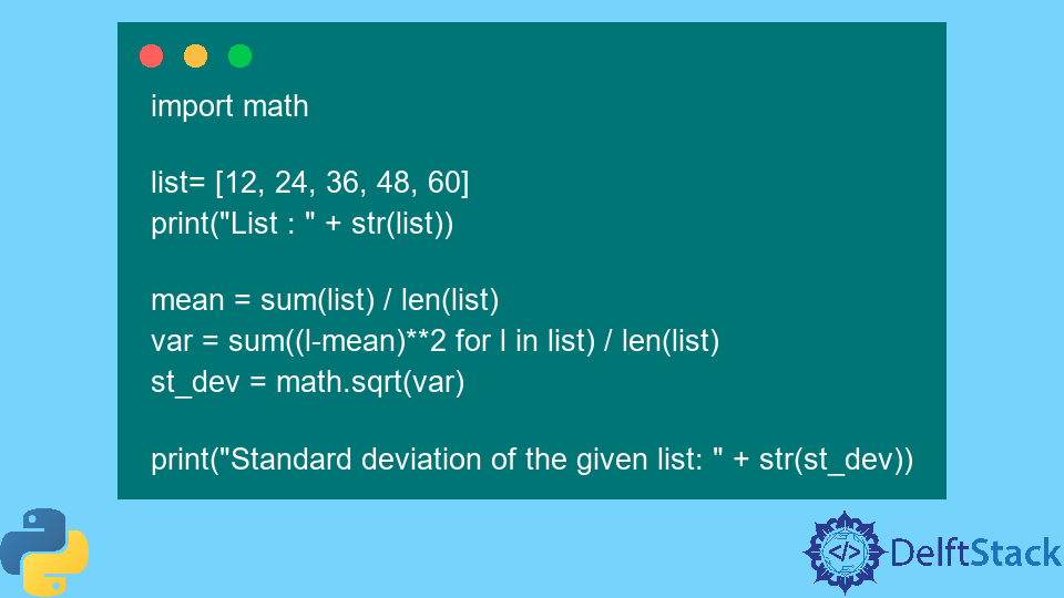 calcular-la-desviaci-n-est-ndar-de-una-lista-en-python-delft-stack